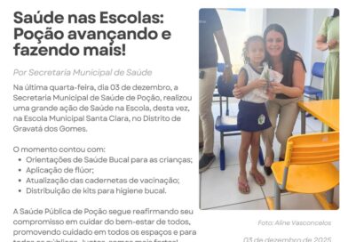 Saúde na Escola: Poção realiza ações de promoção e prevenção em saúde bucal, com orientações, aplicação de flúor e distribuição de kits de higiene oral
